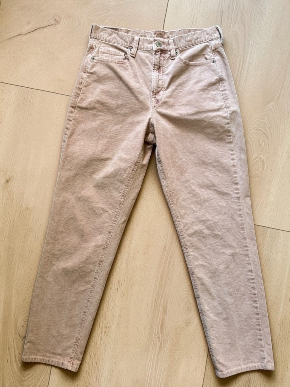 American Eagle Blush Pink Corduroy Pants Super Stretch Mid Rise Skinny Size 4